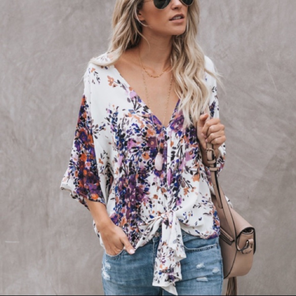VICI- Adora Floral Tie Top